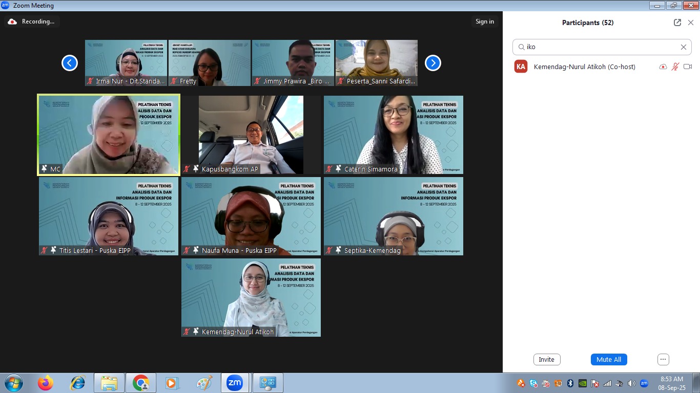 Peningkatan Kapasitas Aparatur Perdagangan Melalui Pelatihan Analisis Data dan Informasi Produk Ekspor