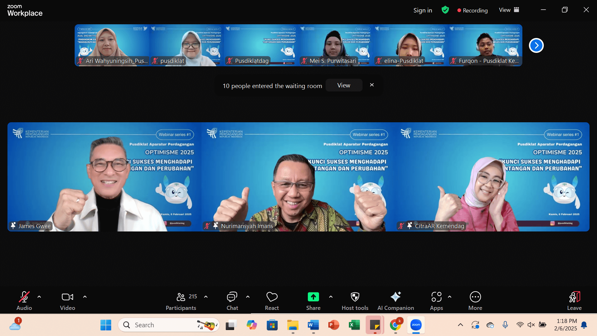 Webinar Series #1 Optimisme 2025 : Kunci Sukses Menghadapi Tantangan dan Perubahan